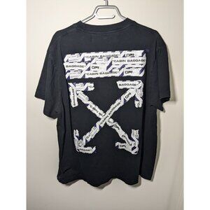 Off-White Airport Tape Oversize T- 'Black/Multicolor Size small Good Condition